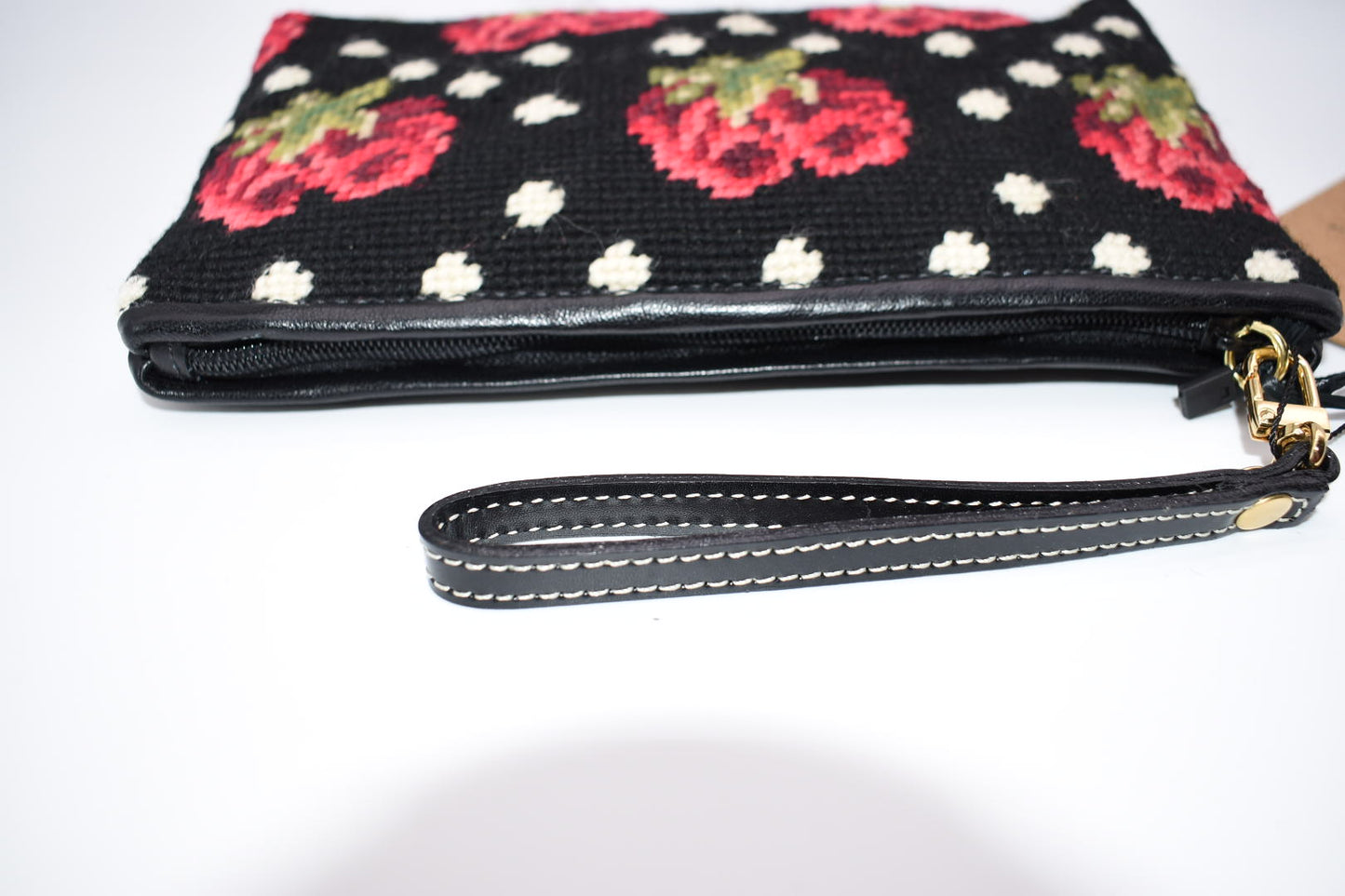 Clever Carriage Company Hand Needlepoint Roses Clutch