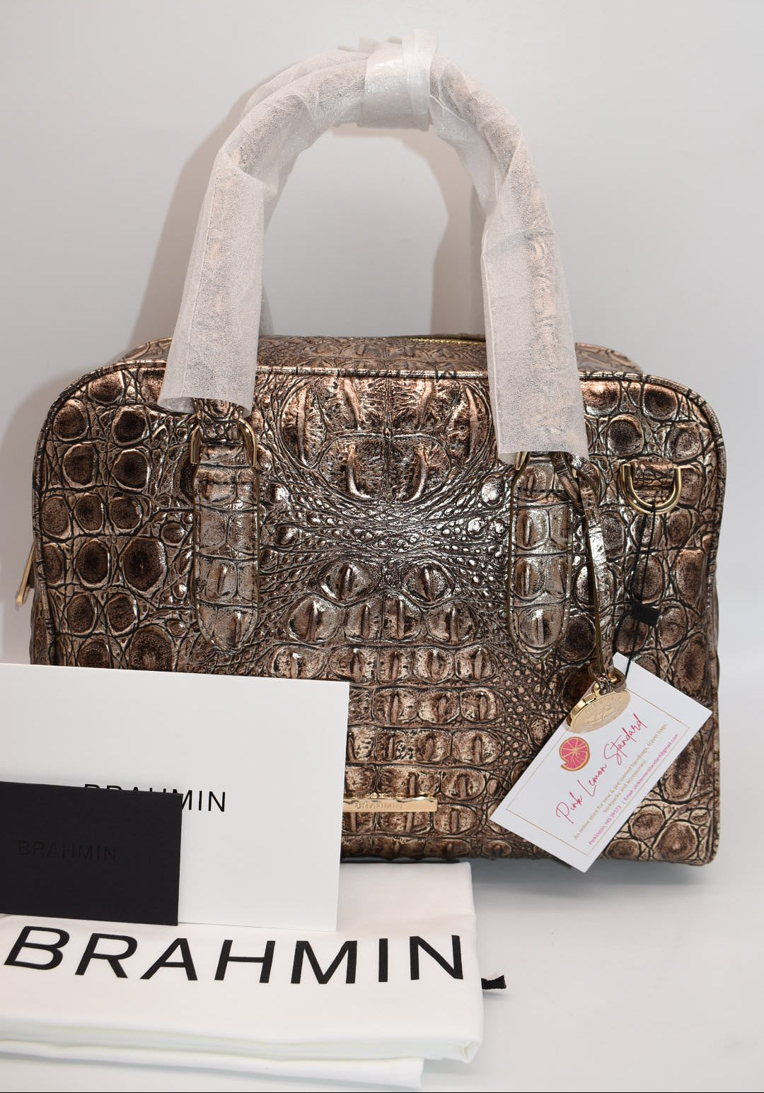 Brahmin Marissa Satchel Bag in Bronze Nebula