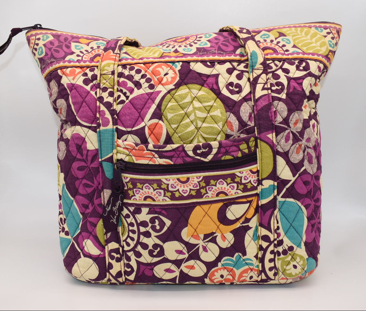 Vera Bradley Villager Tote Bag in "Plum Crazy" Pattern