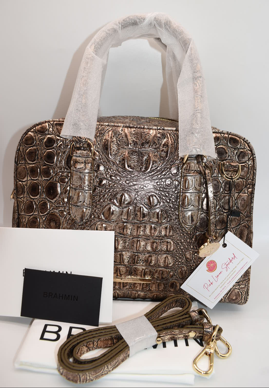 Brahmin Marissa Satchel Bag in Bronze Nebula