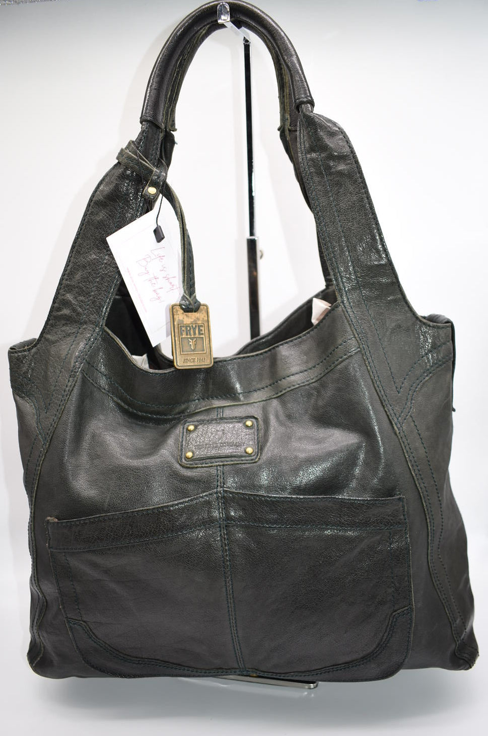 Frye Black Leather Alex Softy Slouch Shoulder Bag