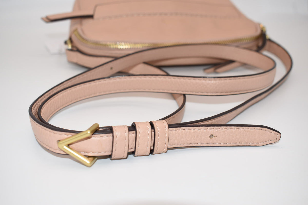 Vera Bradley RFID Mallory Petite Leather Crossbody Bag in "Pink Sands"