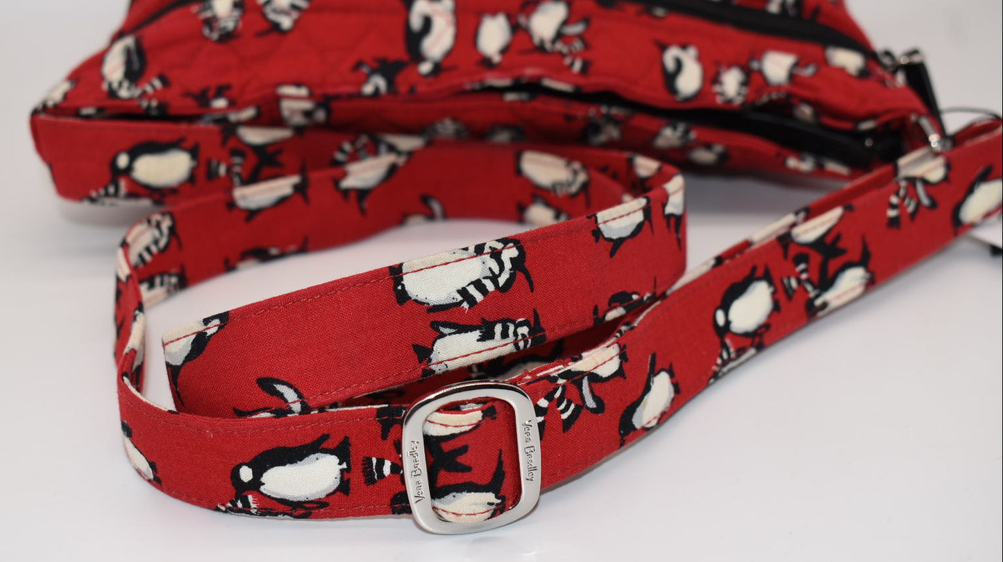 Vera Bradley Triple Zip Hipster Crossbody Bag in "Playful Penguins" Pattern