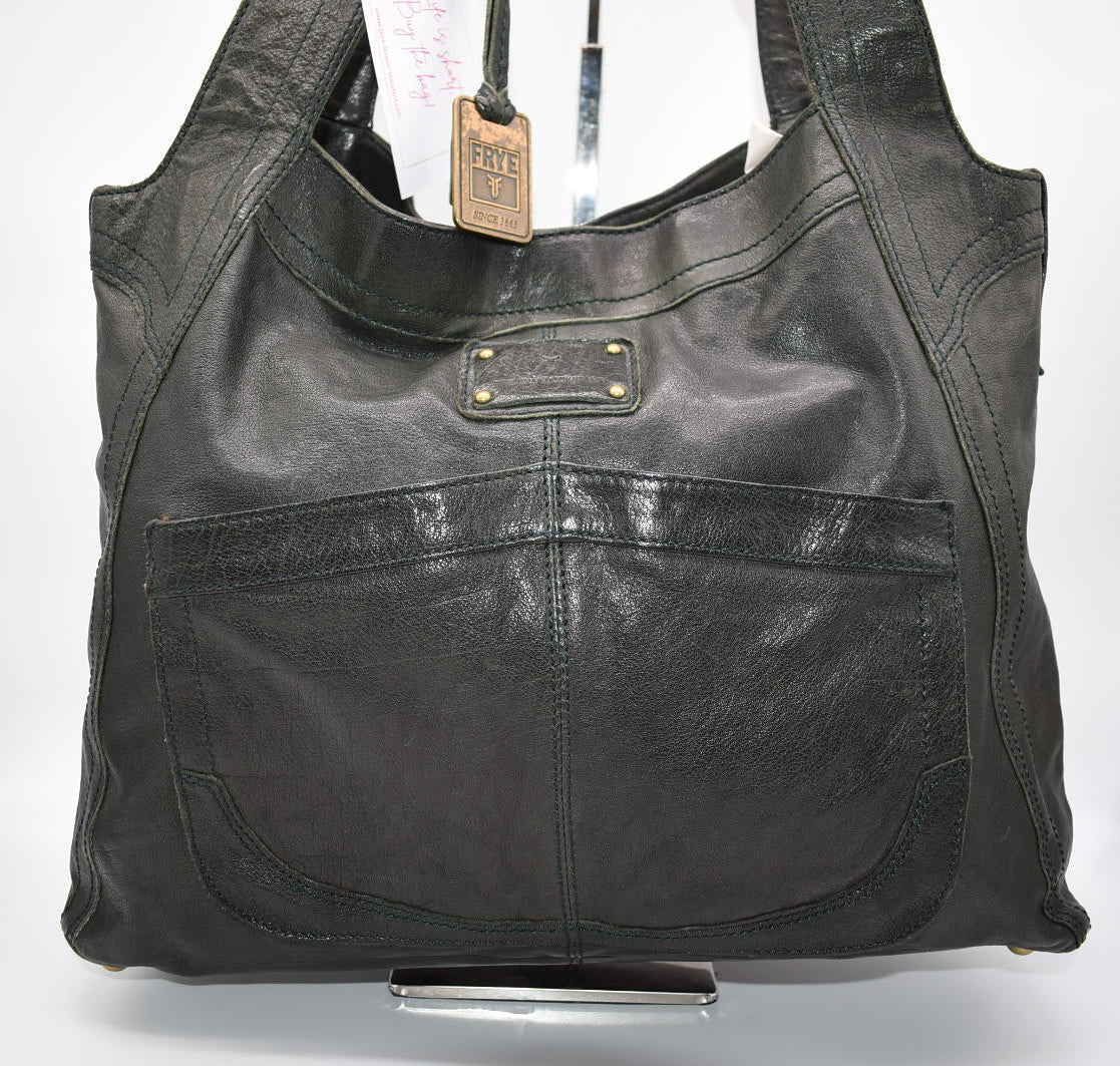 Frye Black Leather Alex Softy Slouch Shoulder Bag