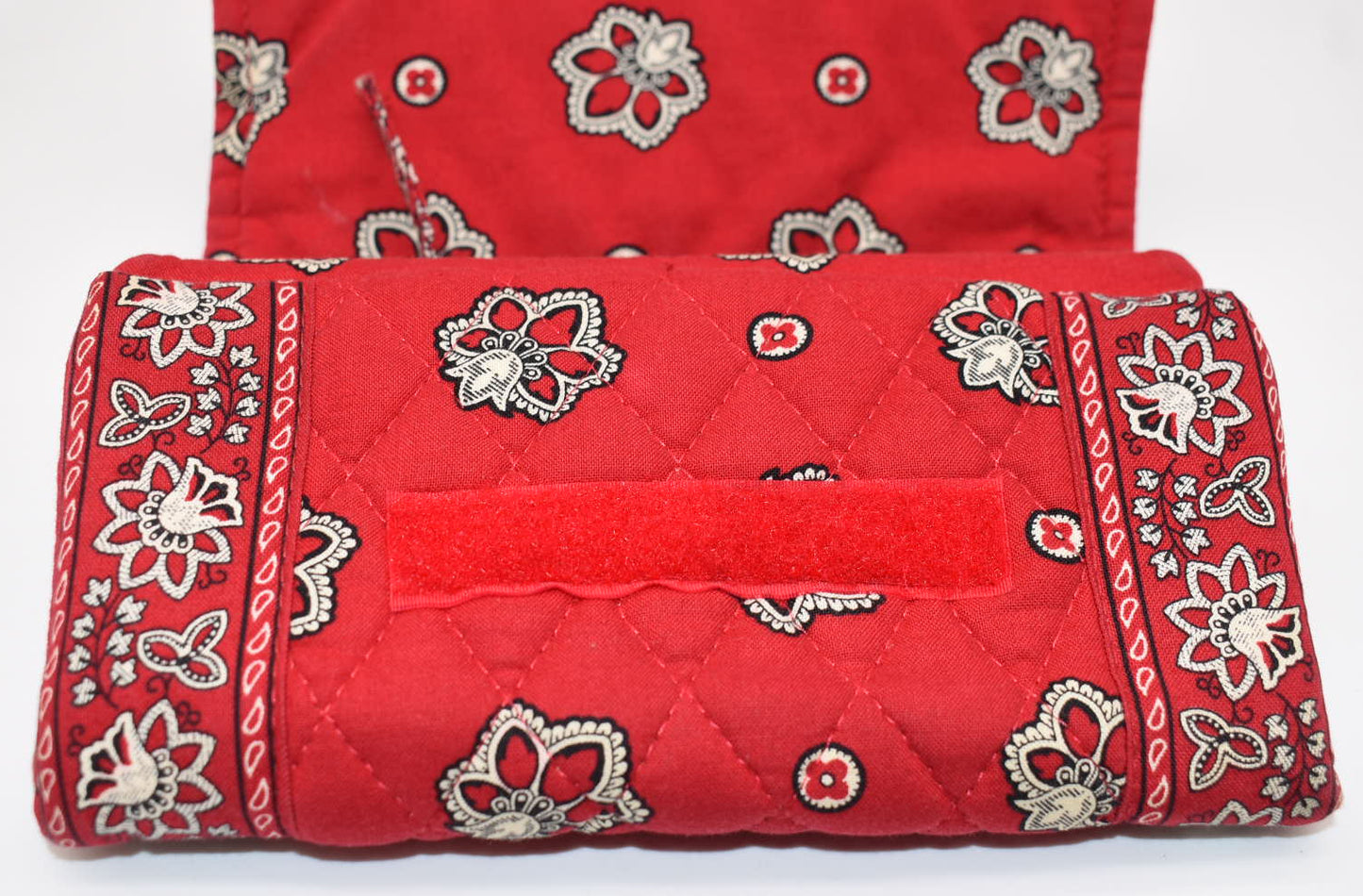 Vintage Vera Bradley Strap Crossbody Wallet in "Red Bandana" Pattern
