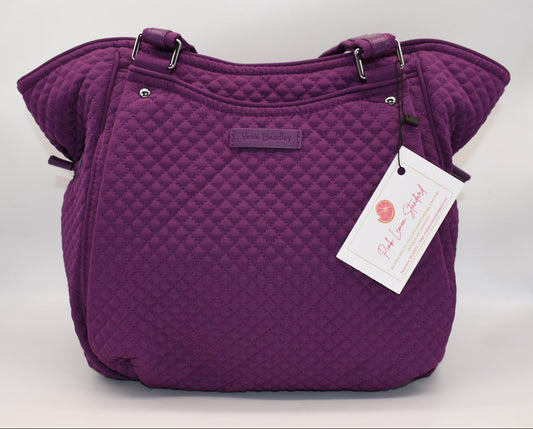Vera Bradley Microfiber Glenna Satchel Bag in Gloxinia Purple