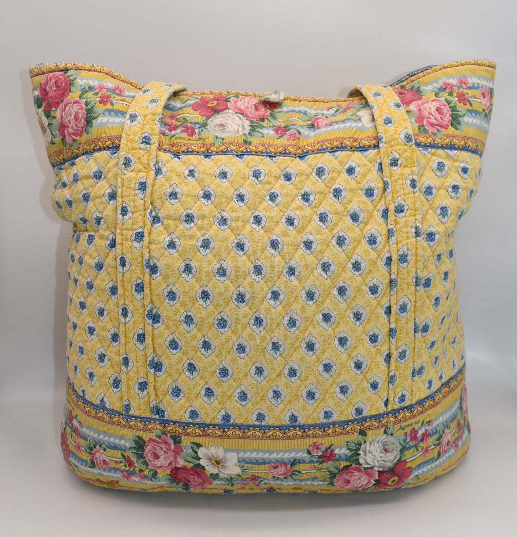 Vintage Vera Bradley Large Vera Tote Bag in "Elizabeth-1997" Pattern