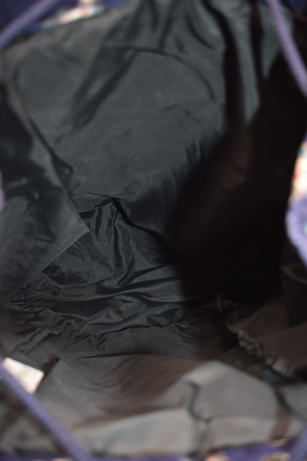 Vintage Vera Bradley Drawstring Sling Bag in "Navy -1991" Pattern