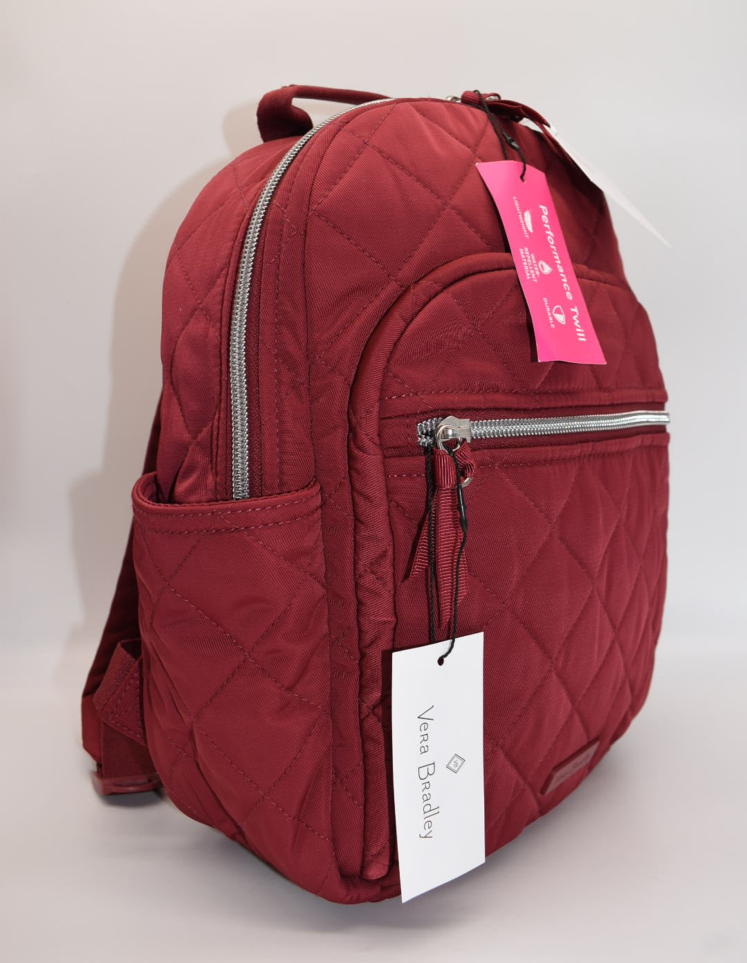 Vera Bradley Iconic Small Backpack in Performance Twill - Berry Red