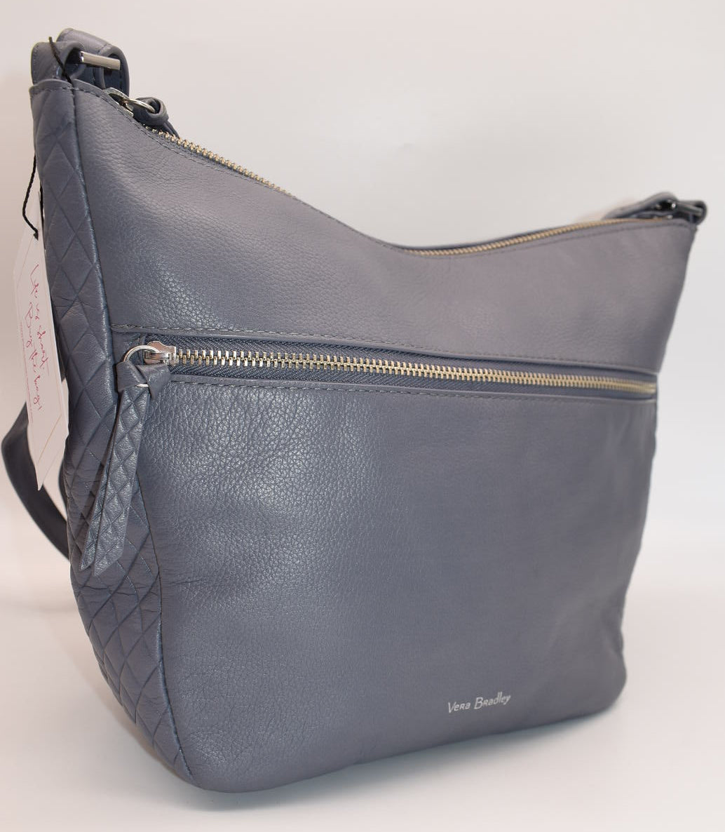 Vera Bradley Leather Carryall Shoulder Bag in Sycamore Carbon Gray