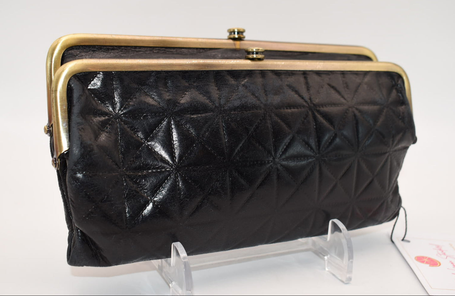 HOBO INTL Lauren Clutch Wallet in Black Embossed Leather