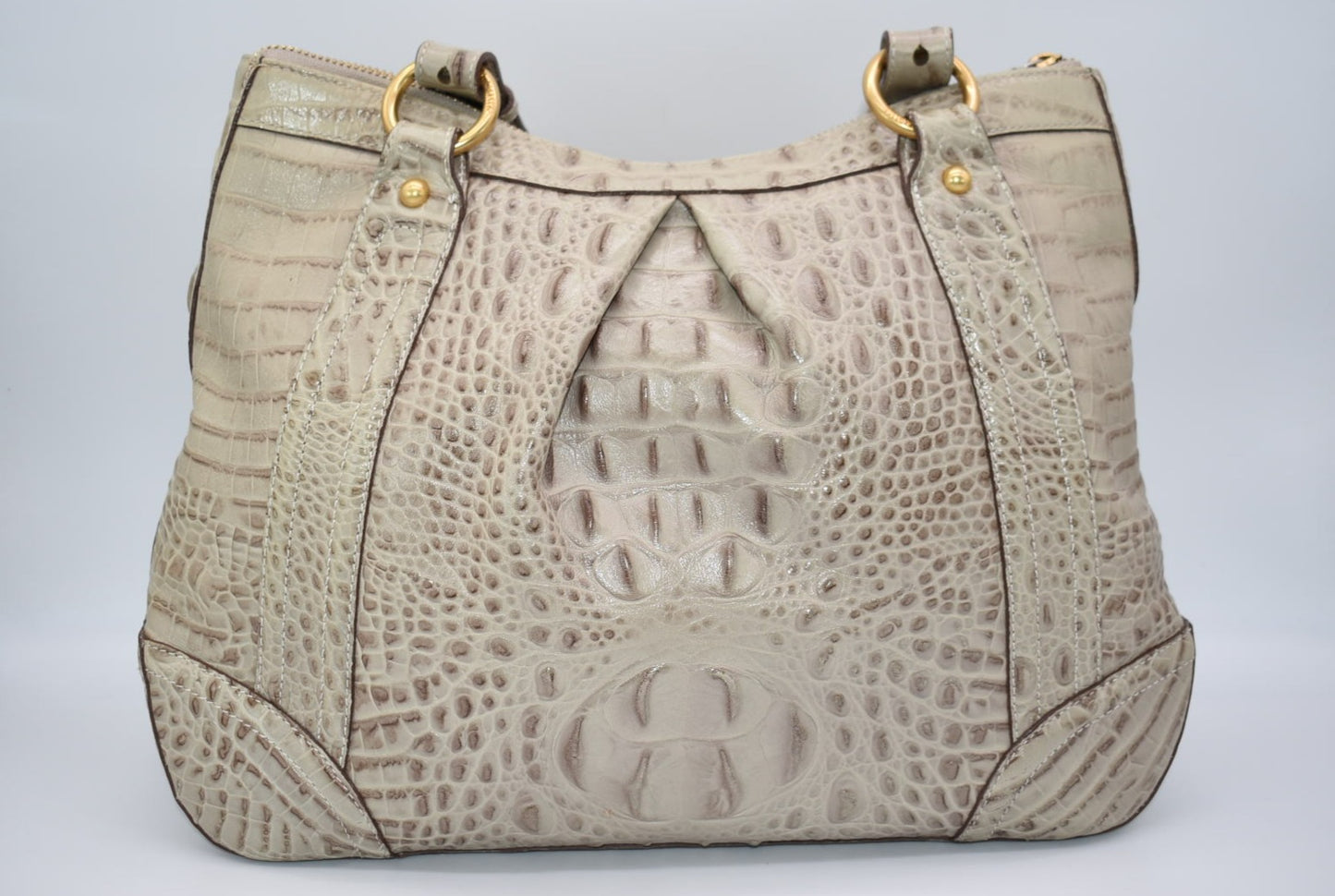 Brahmin Leather Croc Embossed Shoulder Bag