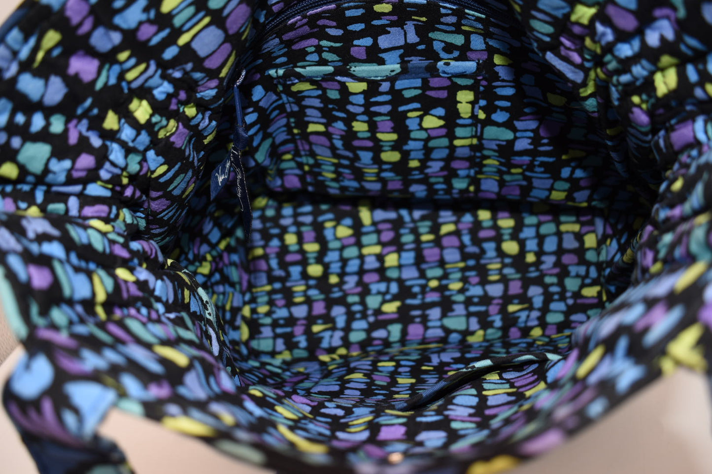 Vera Bradley Laura Large Shoulder Tote Bag in "Indigo Pop" Pattern