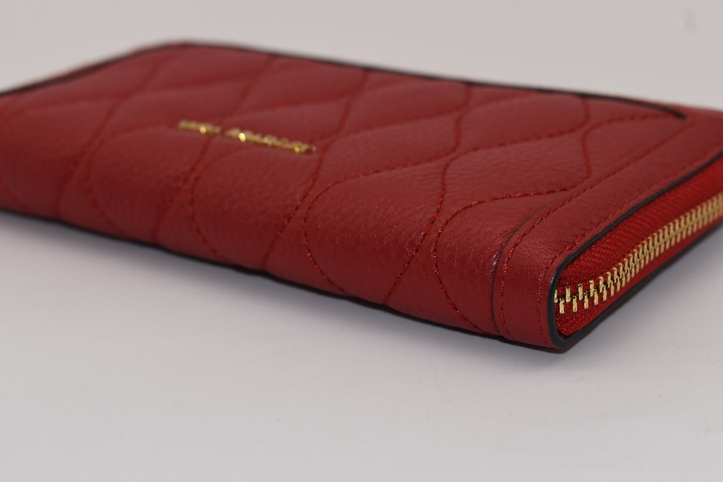 Vera Bradley Quilted Leather Georgia Wallet in Tango Red
