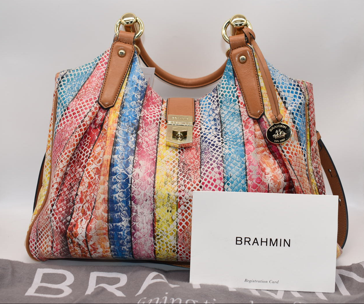 Brahmin Elisa Hobo Satchel Bag in "Dove Coronado"