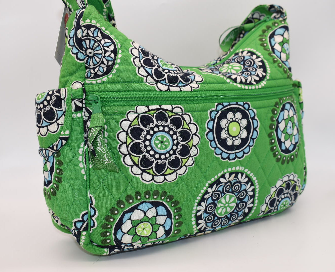 Vera Bradley On-the-Go Crossbody Bag in "Cupcakes Green" Pattern