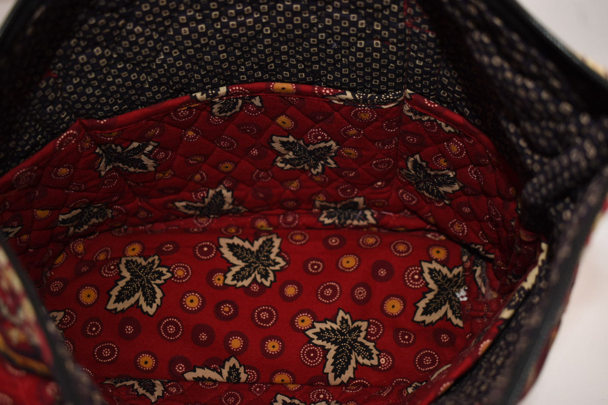 Vintage Vera Bradley Villager Tote Bag in "Red Coin -1999" Pattern