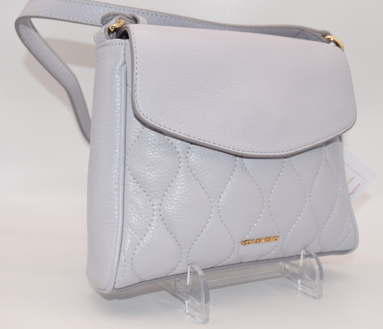Vera Bradley Sarah Quilted Leather Crossbody Bag in Cloud Gray