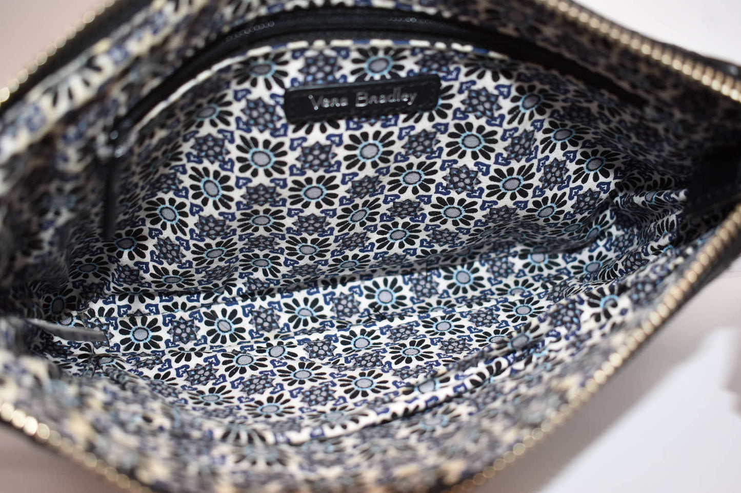 Vera Bradley Carryall Crossbody Bag in "Foxwood Navy" Pattern