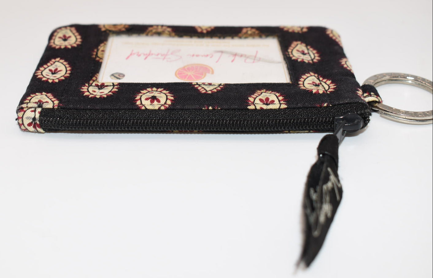 Vera Bradley Zip ID Case in "Classic Black" Pattern
