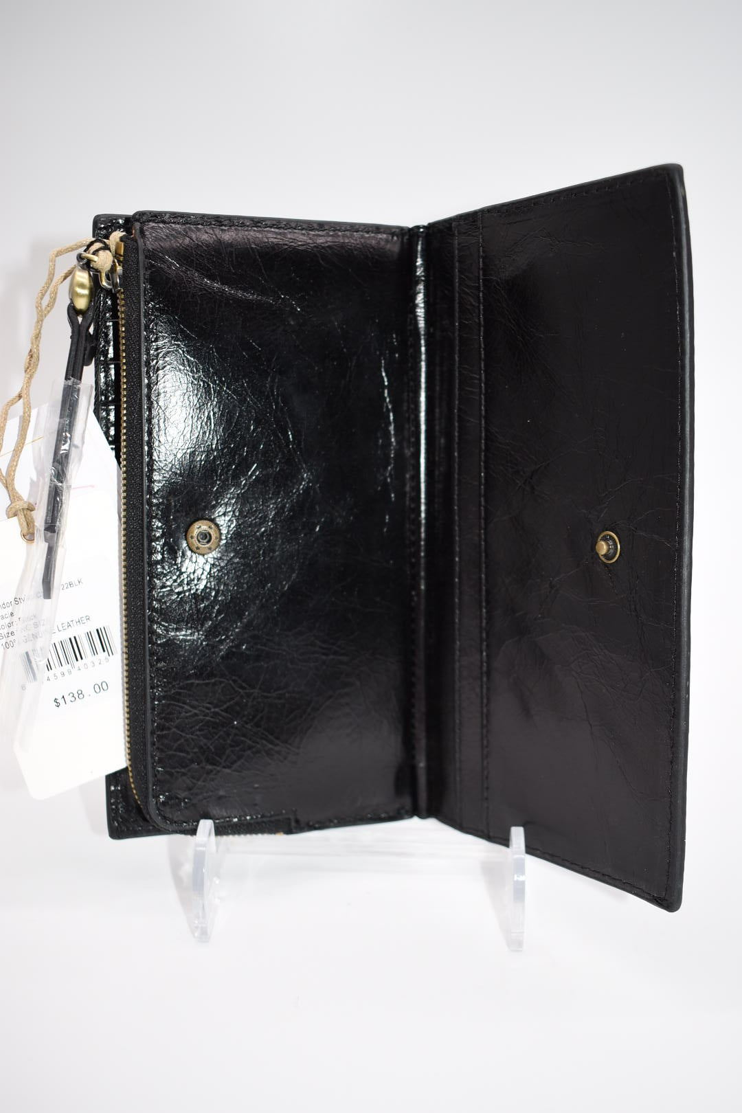 HOBO Gracie Leather Wallet in Black