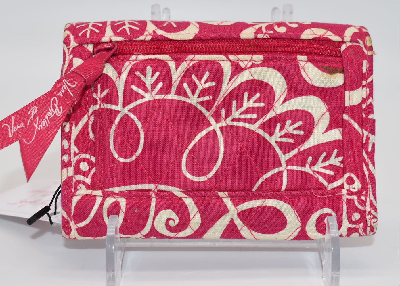 Vera Bradley Trifold Euro Wallet in "Twirly Birds Pink" Pattern