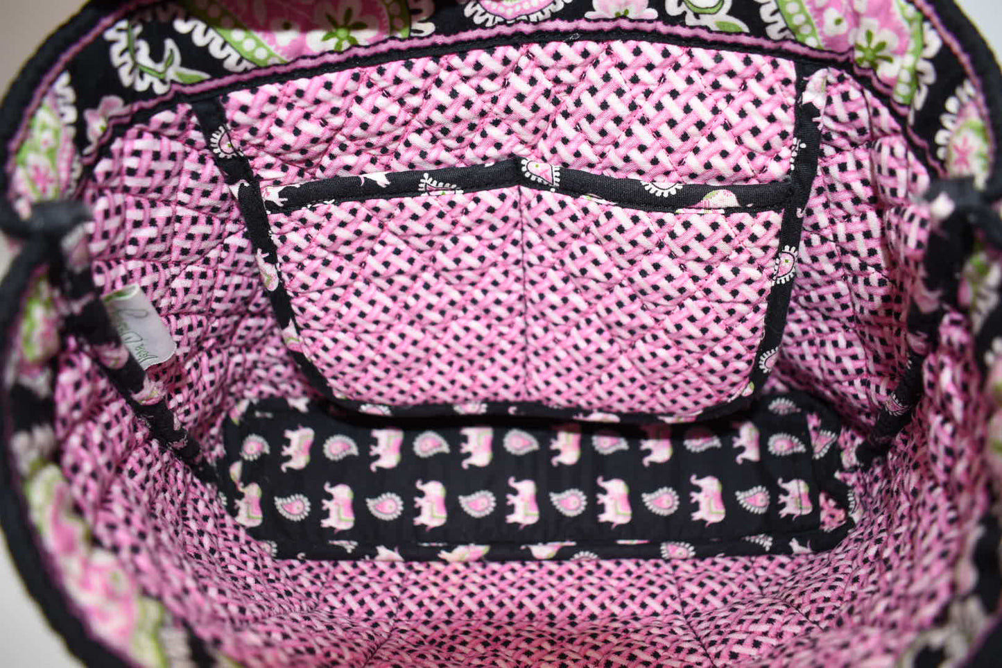 Vera Bradley Tic Tac Tote Bag in "Pink Elephant" Pattern