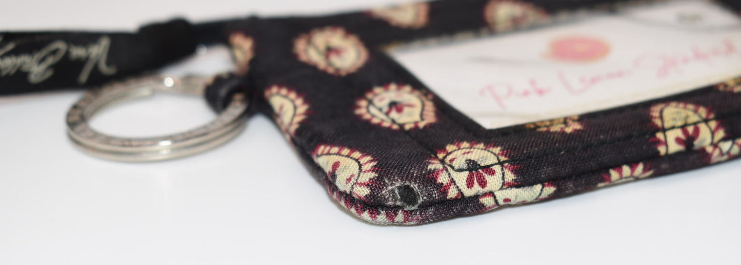 Vera Bradley Zip ID Case in "Classic Black" Pattern