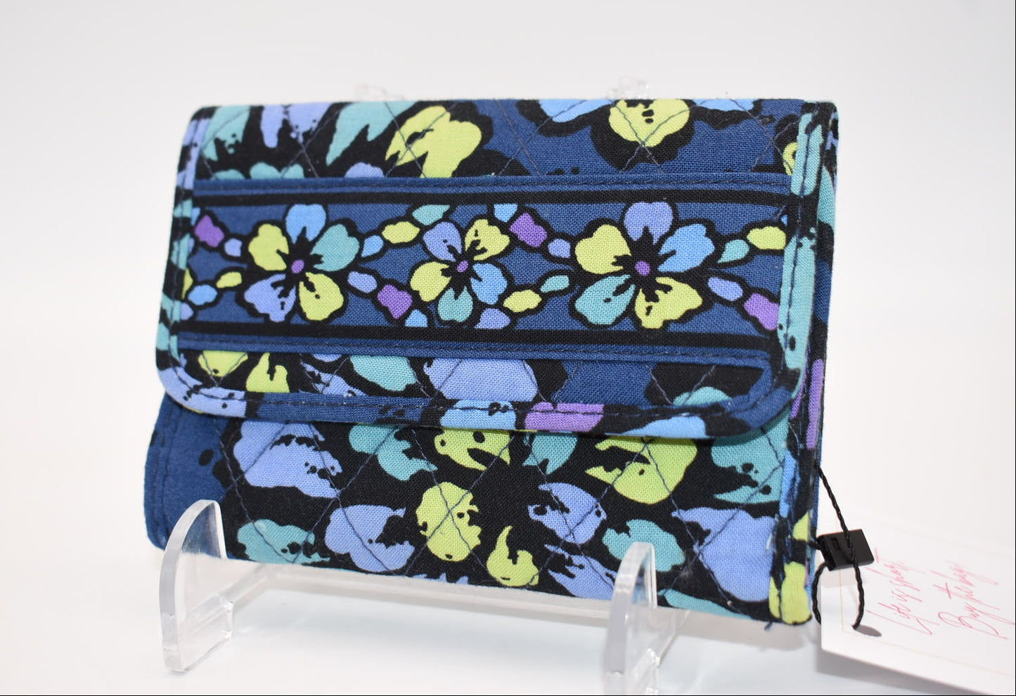 Vera Bradley Compact Trifold Wallet in "Indigo Pop" Pattern