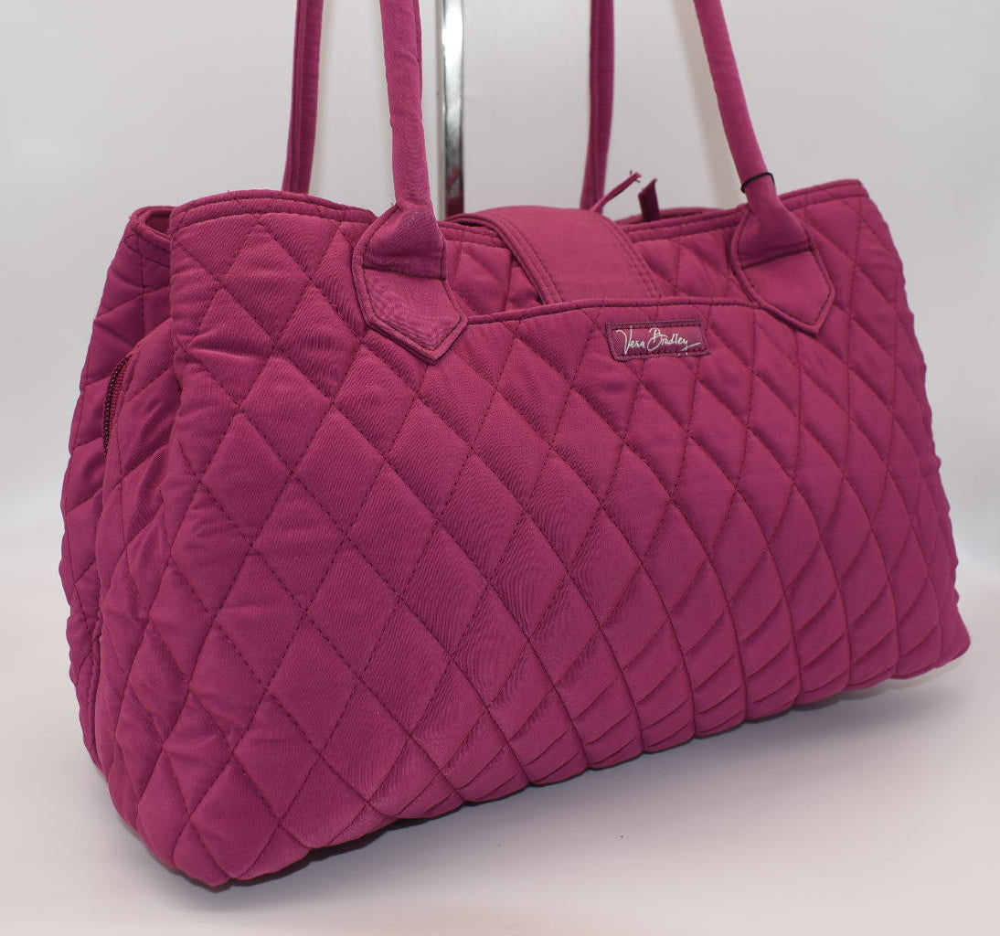 Vera Bradley Triple Compart Buckle Satchel Bag in Microfiber