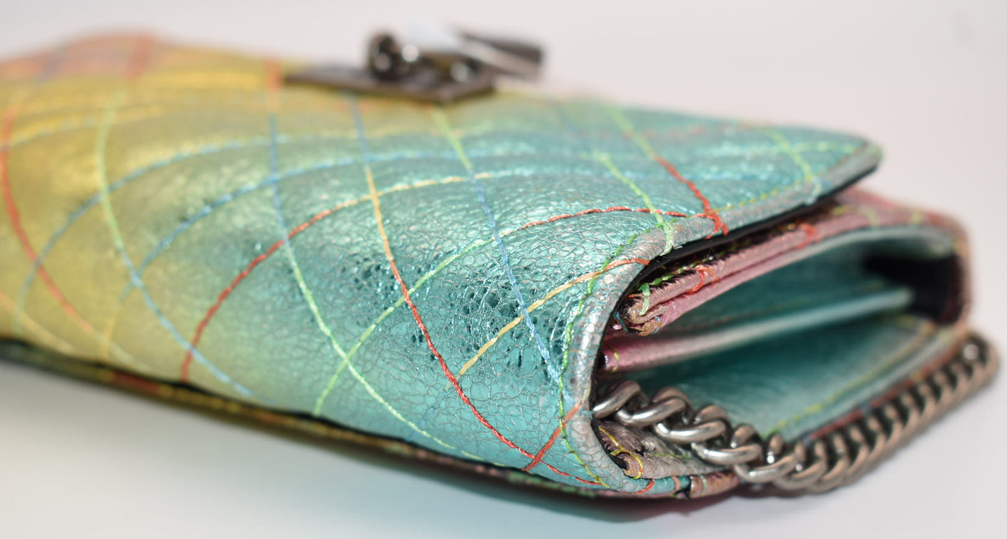 Kurt Geiger Brixton Metallic Rainbow Wallet on a Chain