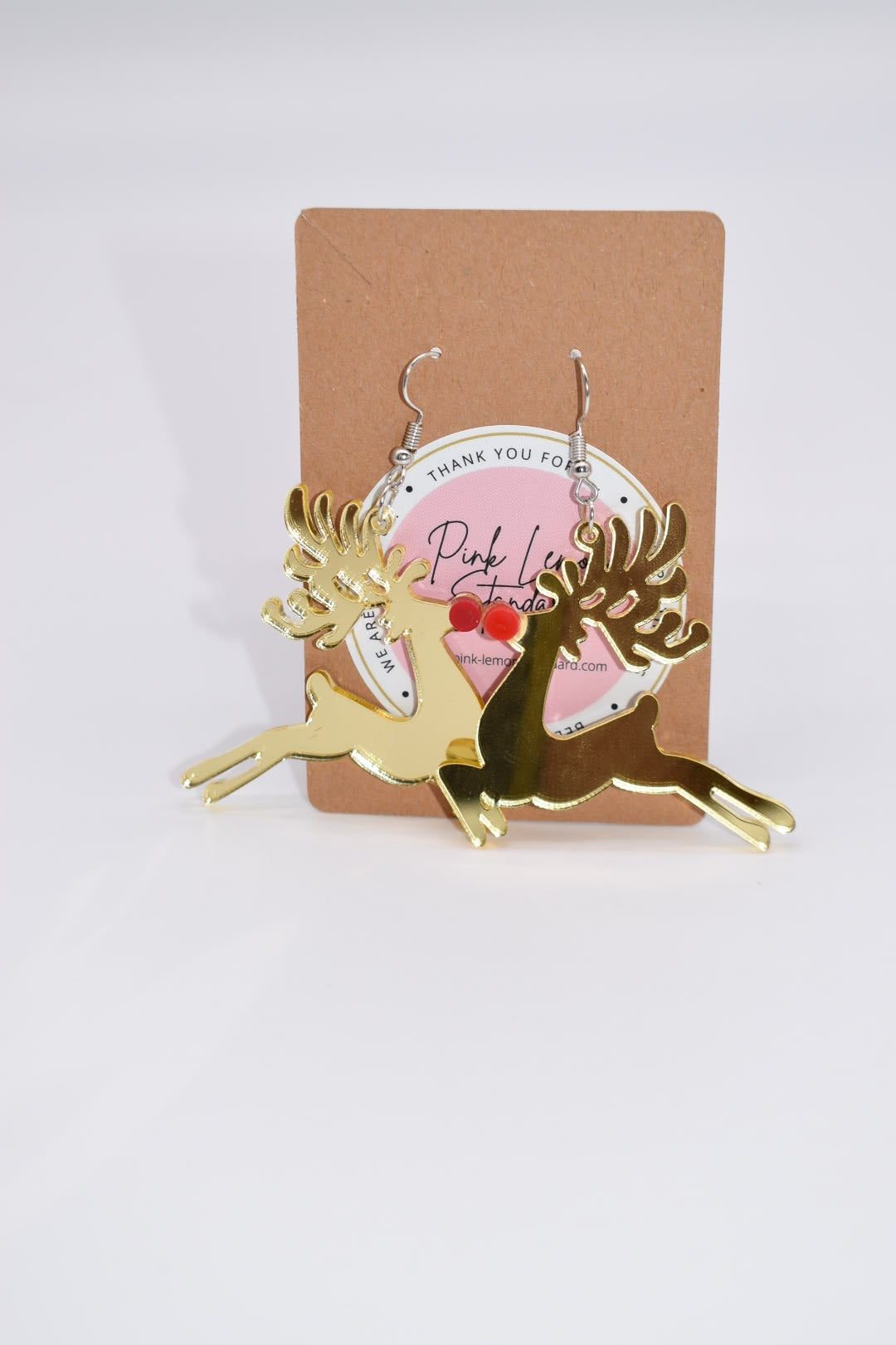Seasonal Earrings:  "Goldie the Reindeer" Drop Earrings