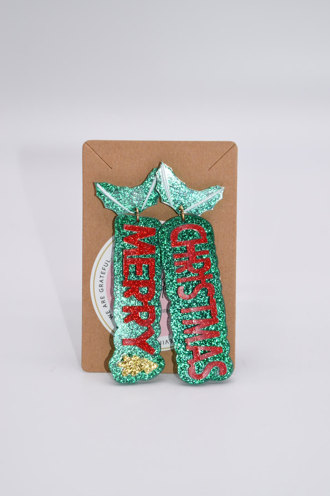 Seasonal Earrings: "Merry Mistletoe Christmas" Earrings