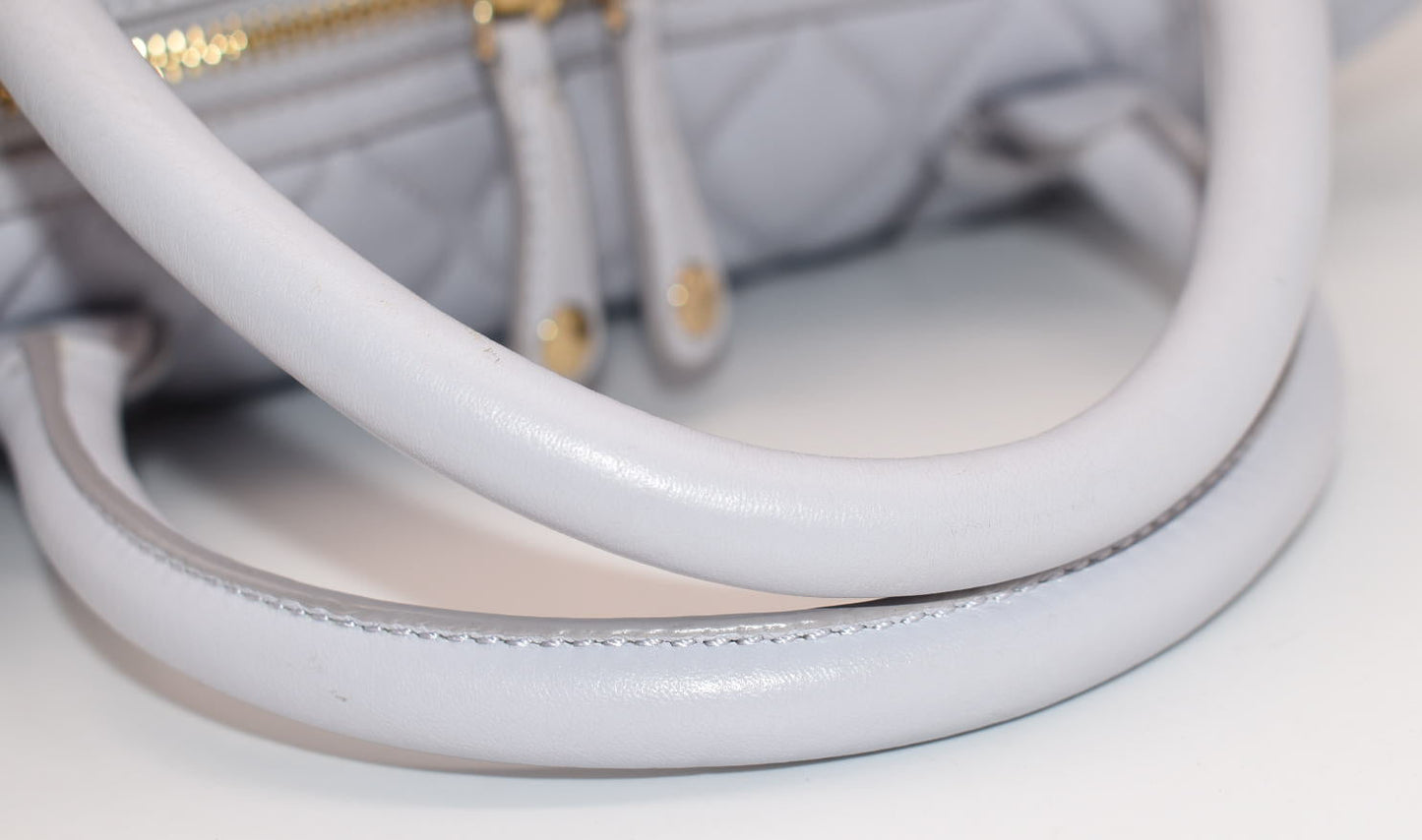 Vera Bradley Quilted Leather Marlo Satchel Bag in Ice Blue