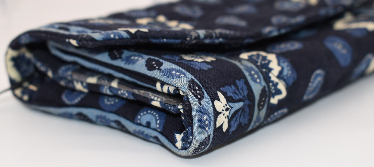 Vintage Vera Bradley Strap Crossbody Wallet in "Blue Coin -2003" Pattern