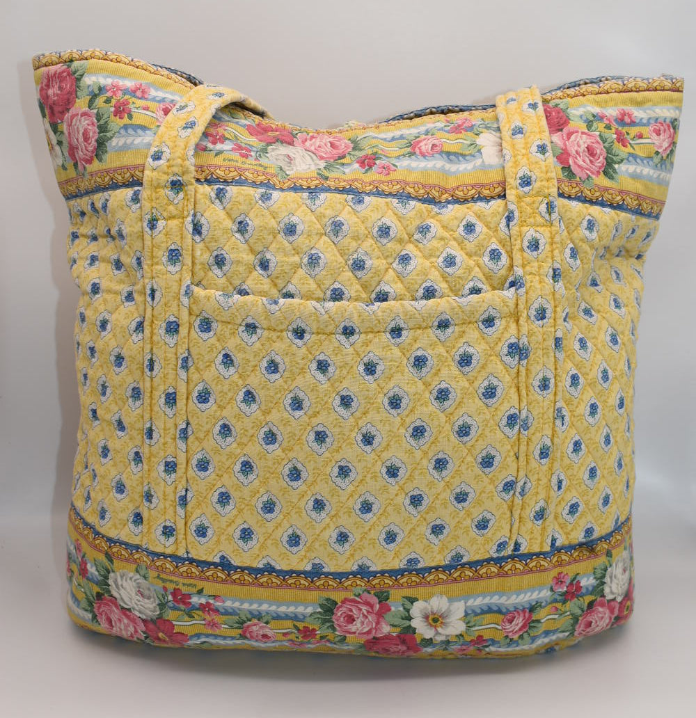Vintage Vera Bradley Large Vera Tote Bag in "Elizabeth-1997" Pattern