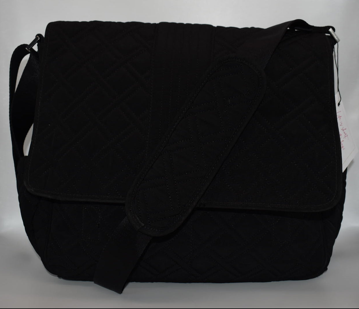 Vera Bradley Microfiber Messenger Baby Bag Bag in Black