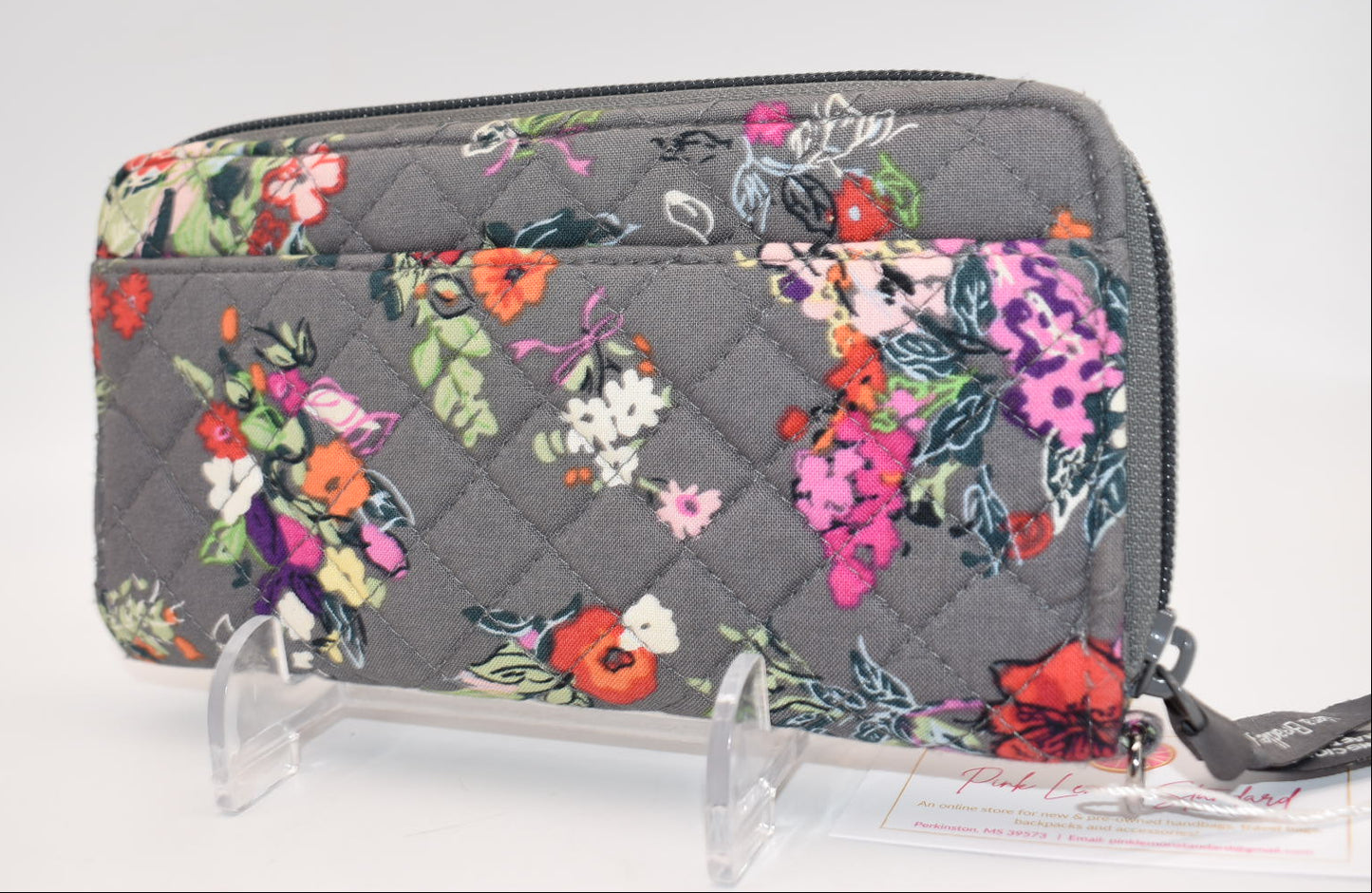 Vera Bradley RFID Accordion Wallet /Wristlet in "Hope Blooms" Pattern