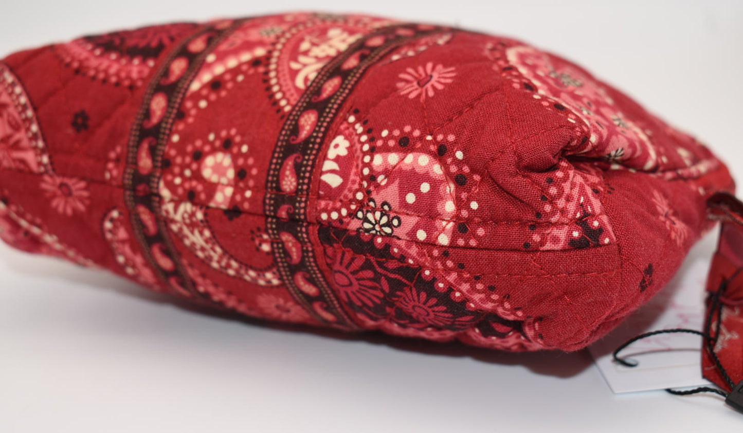 Vera Bradley Quilted Cosmetic Bag in "Mesa Red Paisley" Pattern