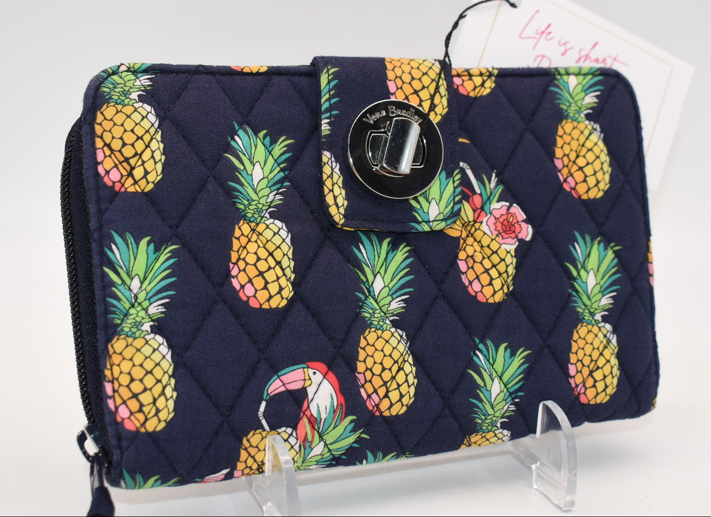 Vera Bradley RFID Turnlock Wallet in "Toucan Party"Pattern