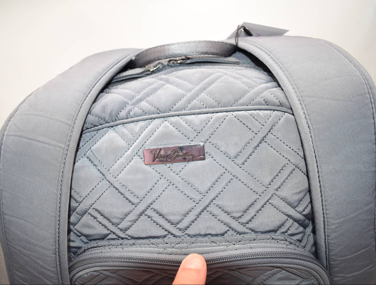 Vera Bradley Microfiber Campus Backpack in Gray