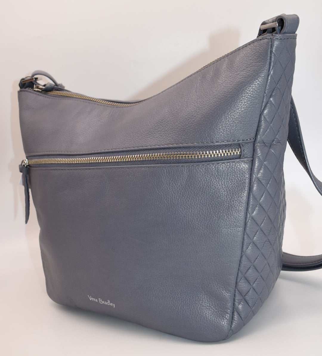 Vera Bradley Leather Carryall Shoulder Bag in Sycamore Carbon Gray