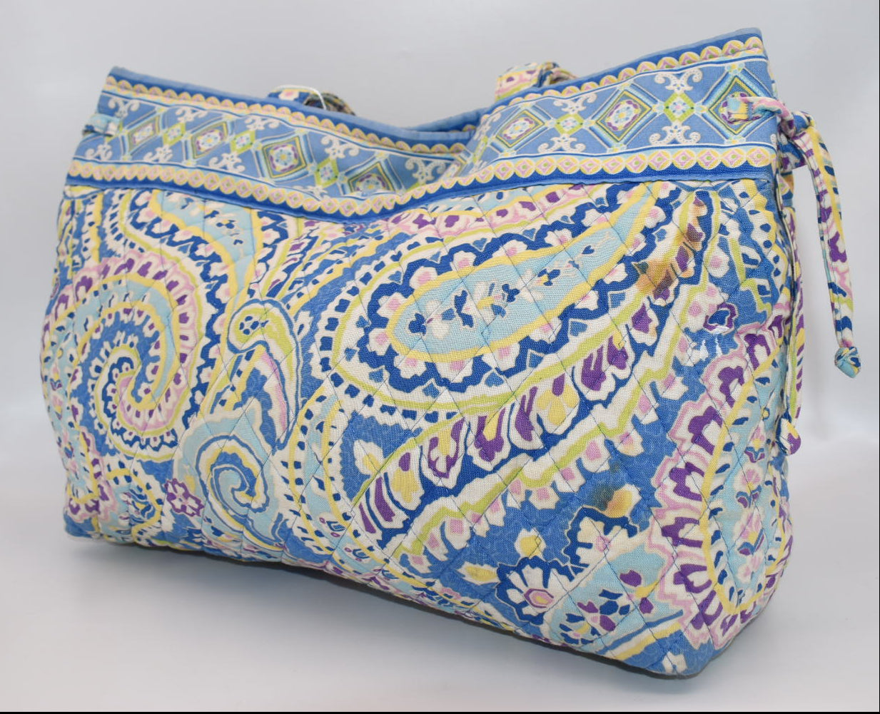 Vera Bradley East/West Tassel Tote Bag in "Capri Blue" Pattern