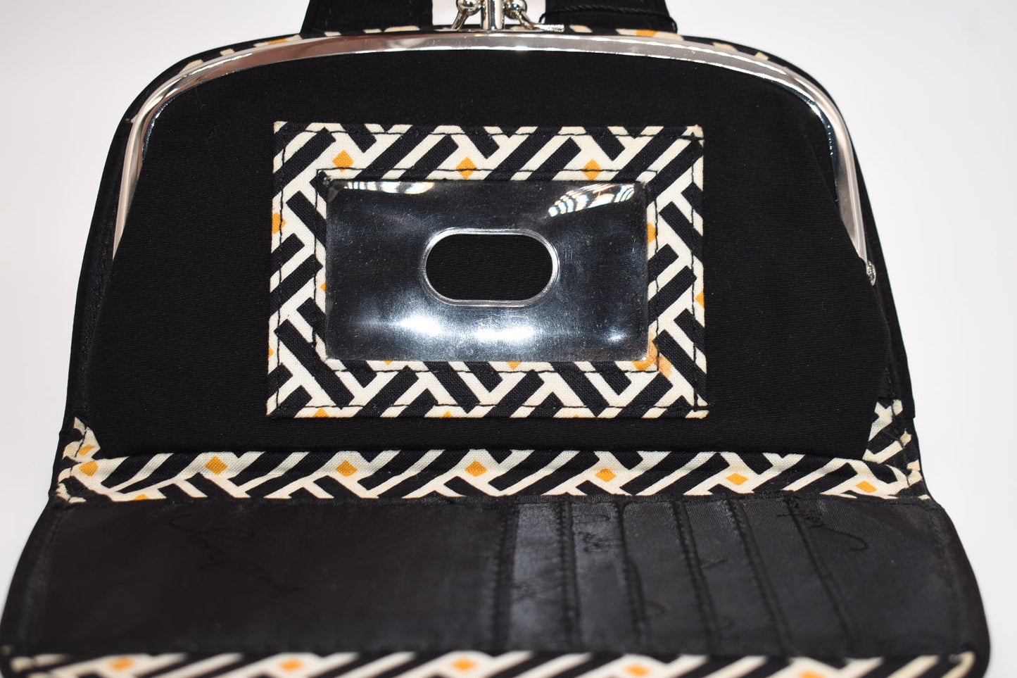 Vera Bradley Microfiber Kiss & Snap Clutch Wallet in Black
