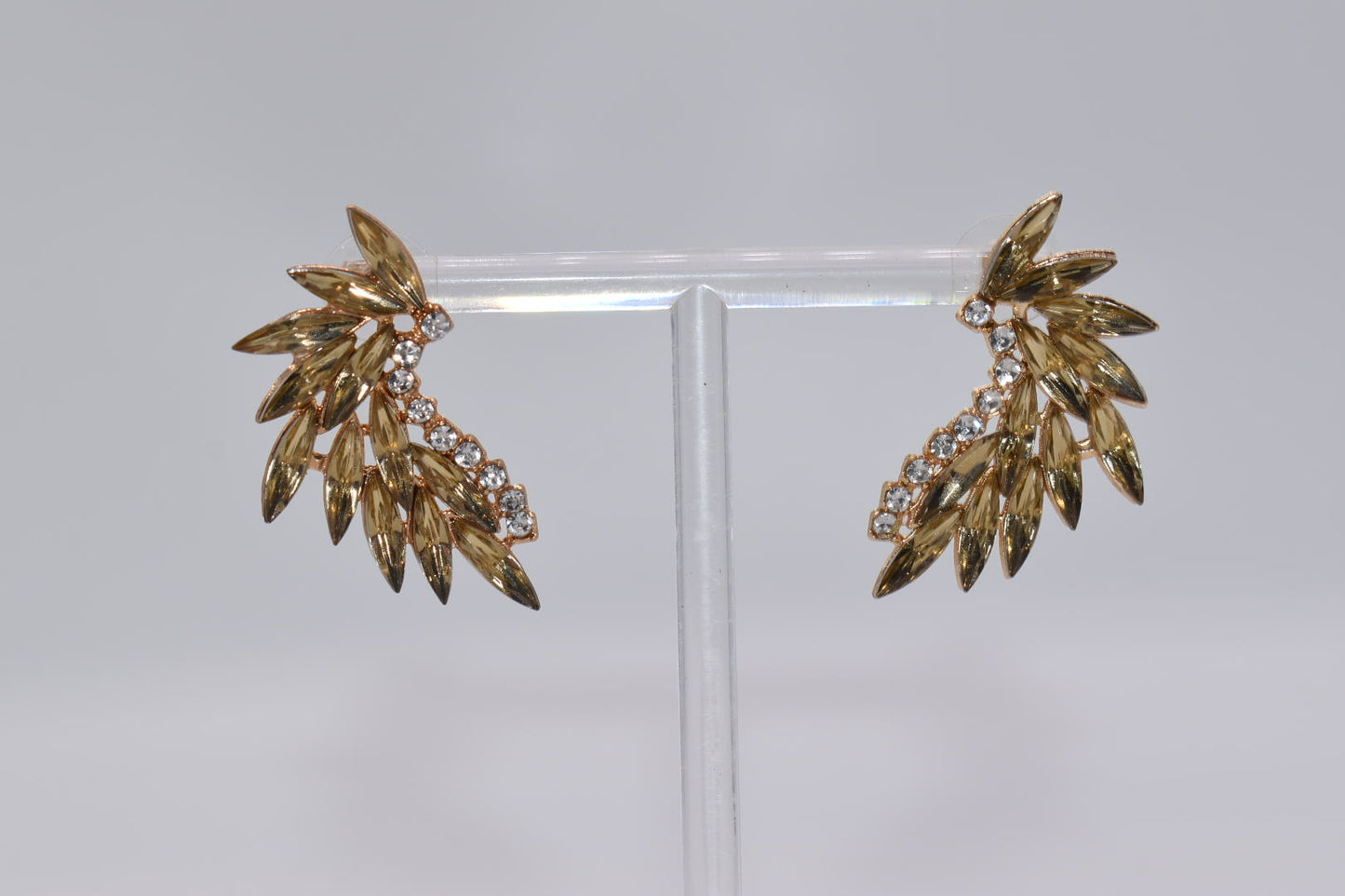 Statement Earrings: Champagne Rhinestone Stud Earrings