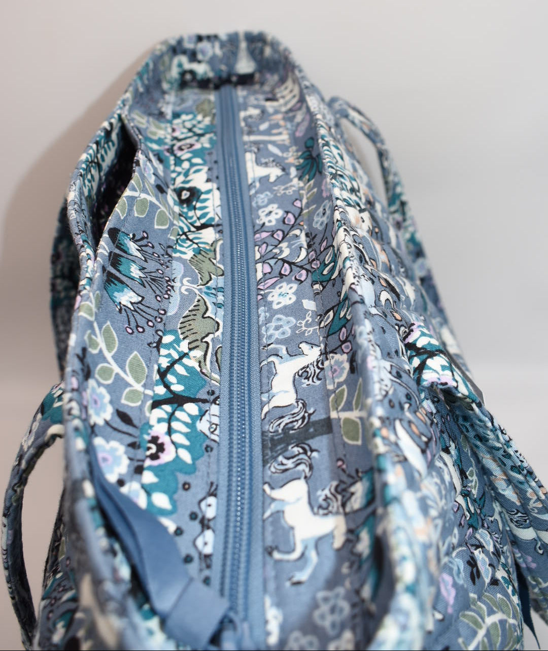 Vera Bradley Large Vera Tote Bag in "Enchantment Blue" Pattern