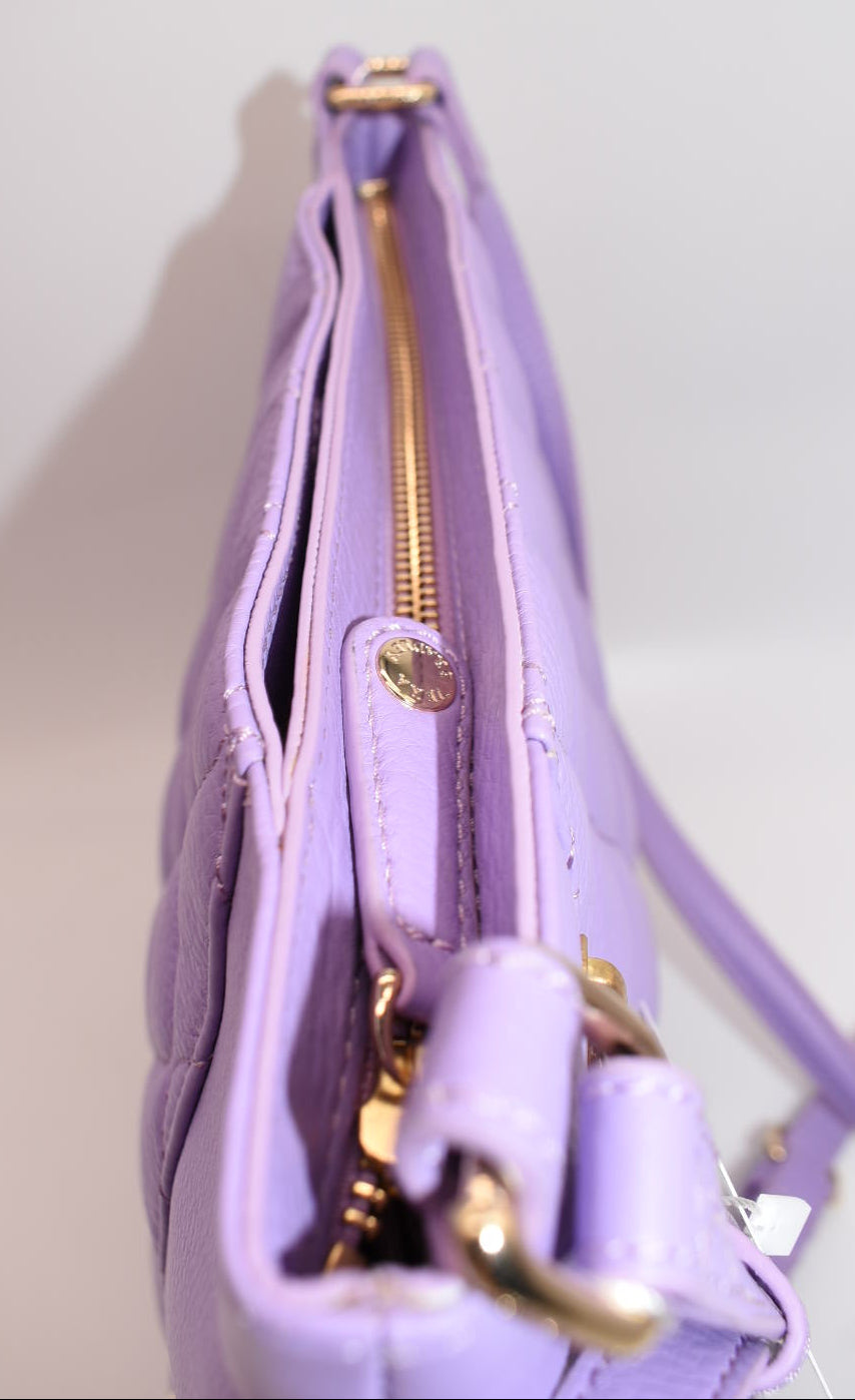 Vera Bradley Quilted Leather Molly Crossbody Bag in Lavendar
