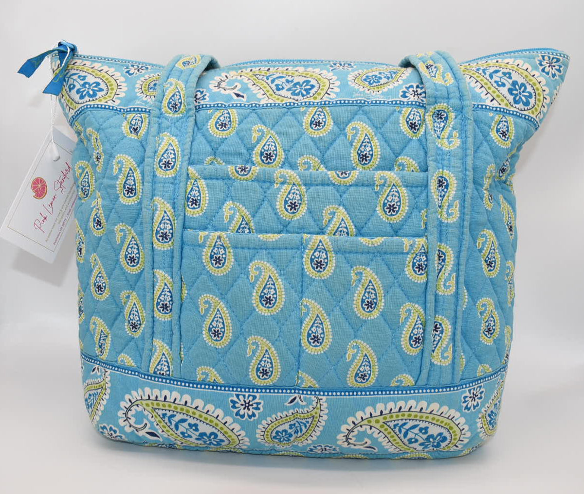Vera Bradley Villager Tote Bag in "Bermuda Blue" Pattern