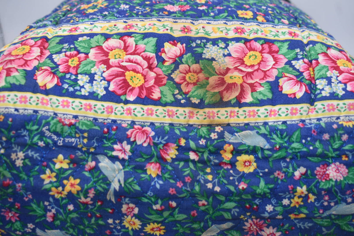 Vintage Vera Bradley Large Vera Tote Bag in "Bluebird" Pattern
