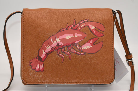 Vera Bradley Small Flap Hipster Crossbody Bag in "Lobster on Roasted Pecan"